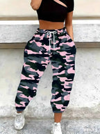 Women's Spring Camo Jogger Pants - 3D Print THRIXINE