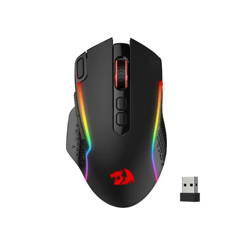 Redragon M810 Pro Wireless Gaming Mouse, 10000 DPI Wired Gamer Mouse w/ Rapid Fire Key, 8 Macro Buttons, Black/White Mouse Lootquake LLC