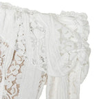 Oligai Lace Slim Mini Dress for Women Off The Shoulder Sexy Long Sleeves Club Party Dresses Bodycon Elegant Autumn Dress