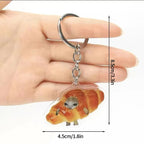 Funny Banana Cat Key Chain Creative Acrylic Happy Cats Schoolbag Pendant Bag Accessories DIY Mobile phone Lanyard Student Gift Lootquake LLC