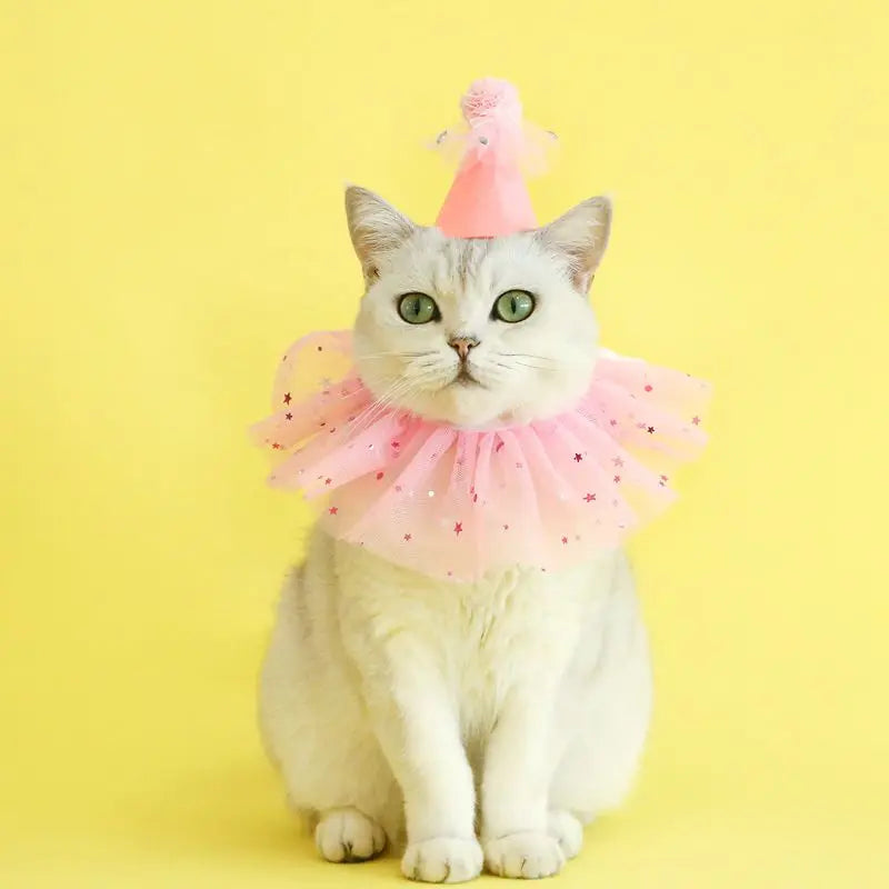 Pet Dog Birthday Party Dog Hat Candy Color Dot Lace Cat Bib Suit Cute Small Medium Dogs Costume Cap Pet Products Accessories Lootquake LLC