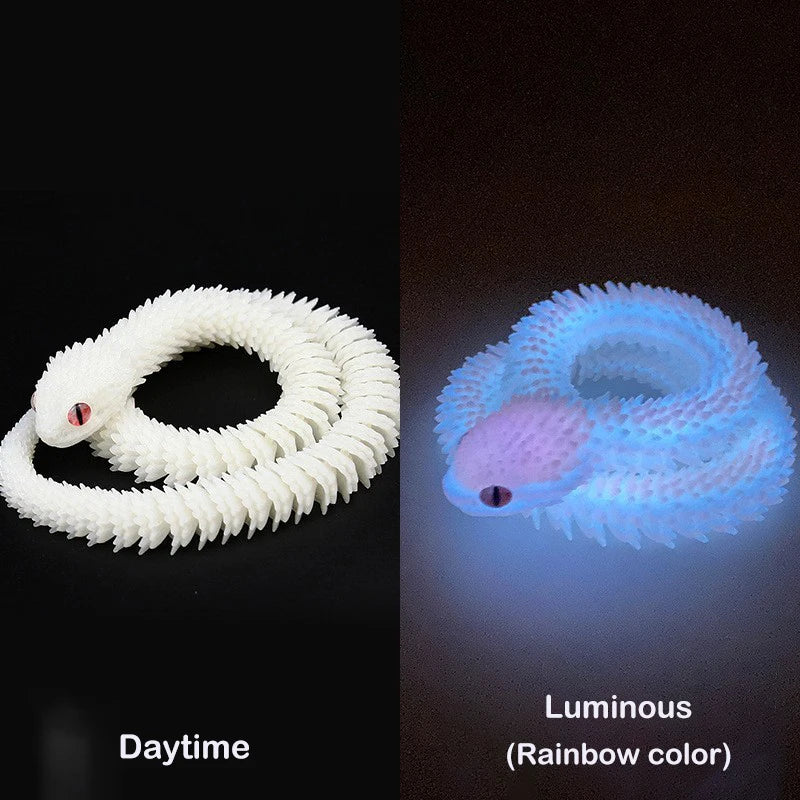 Snake Sculpture Articulated Snake Decor Articulated Animals Figurine with Movable Joints 3D Printed Model Home Desktop Ornament Lootquake LLC