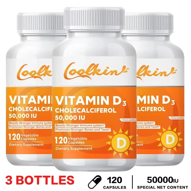 Vitamin D3 50000IU - Muscle Health, Strong Bones and Nervous System Health, Support Immune Lootquake LLC
