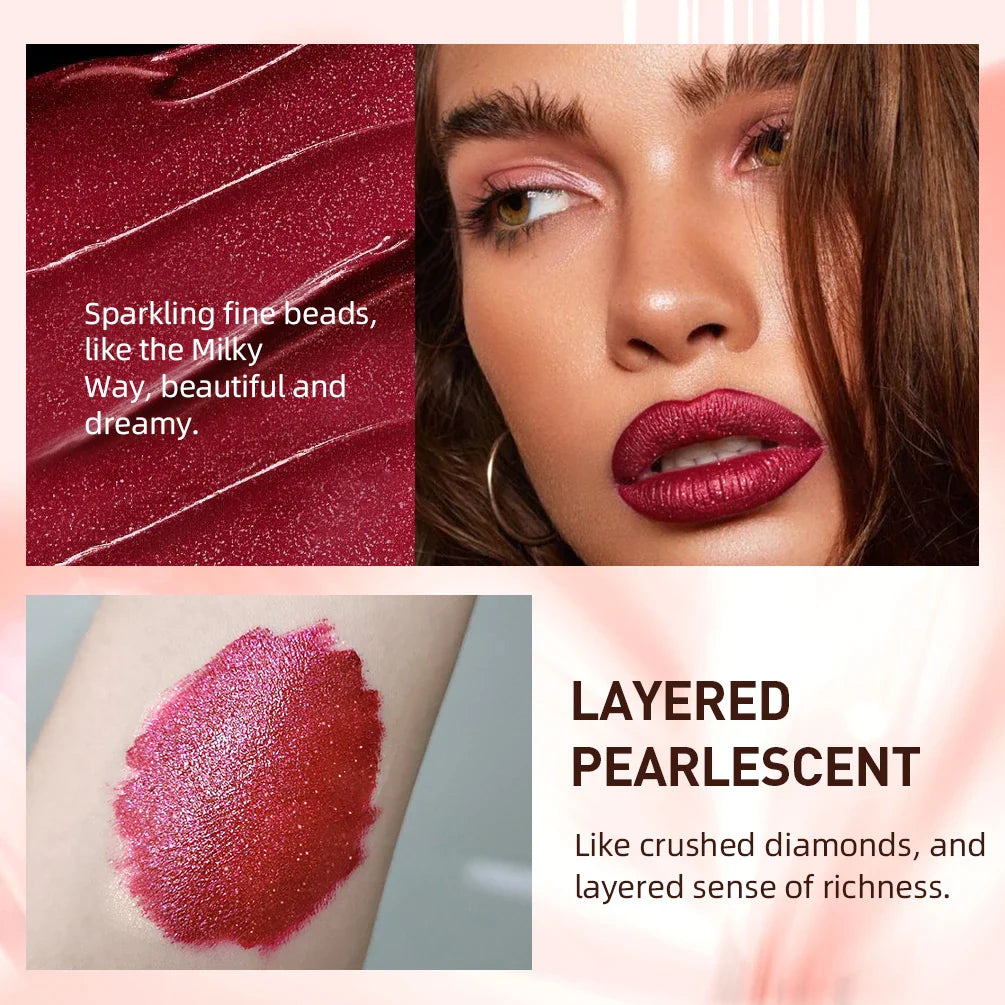 QIBEST Waterproof Diamond Shimmer Glitter Lipgloss Matte Liquid Lipstick Shiny Pearl Lip Glaze Long Lasting LipTint Women Makeup Lootquake LLC