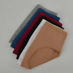 1pc Women's Cotton High Waist Panties – Vertical Stripe Plus Size Underwear Breathable Solid Lingerie Shorts Simple Lady Briefs