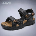 Outdoor Wading Summer Sandals For Men Anti Slip Cool Leather Slides With Arch Support and Massage Plus Size Beach Sandalias Lootquake LLC