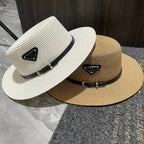Summer Beach Hat Versatile Top Hats Belt Buckle  Sun Protection Hat Korean Style Straw Hat for Women