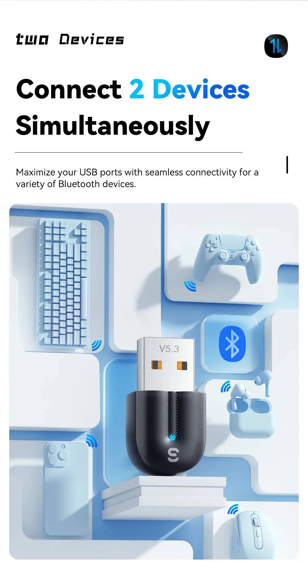 Essager USB Bluetooth 5.3 Adapter Aux Audio Receiver Transmitter For PC Speaker Laptop soundbox Wireless Mouse USB Transmitter Lootquake LLC