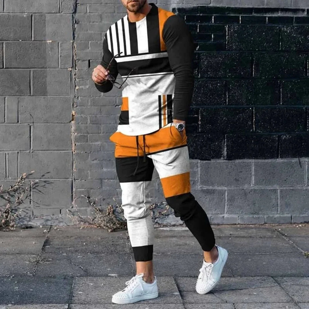 Men Long Sleeved T Shirt+Trousers Tracksuit 2 Piece - SJB-DIAMOND ELITES