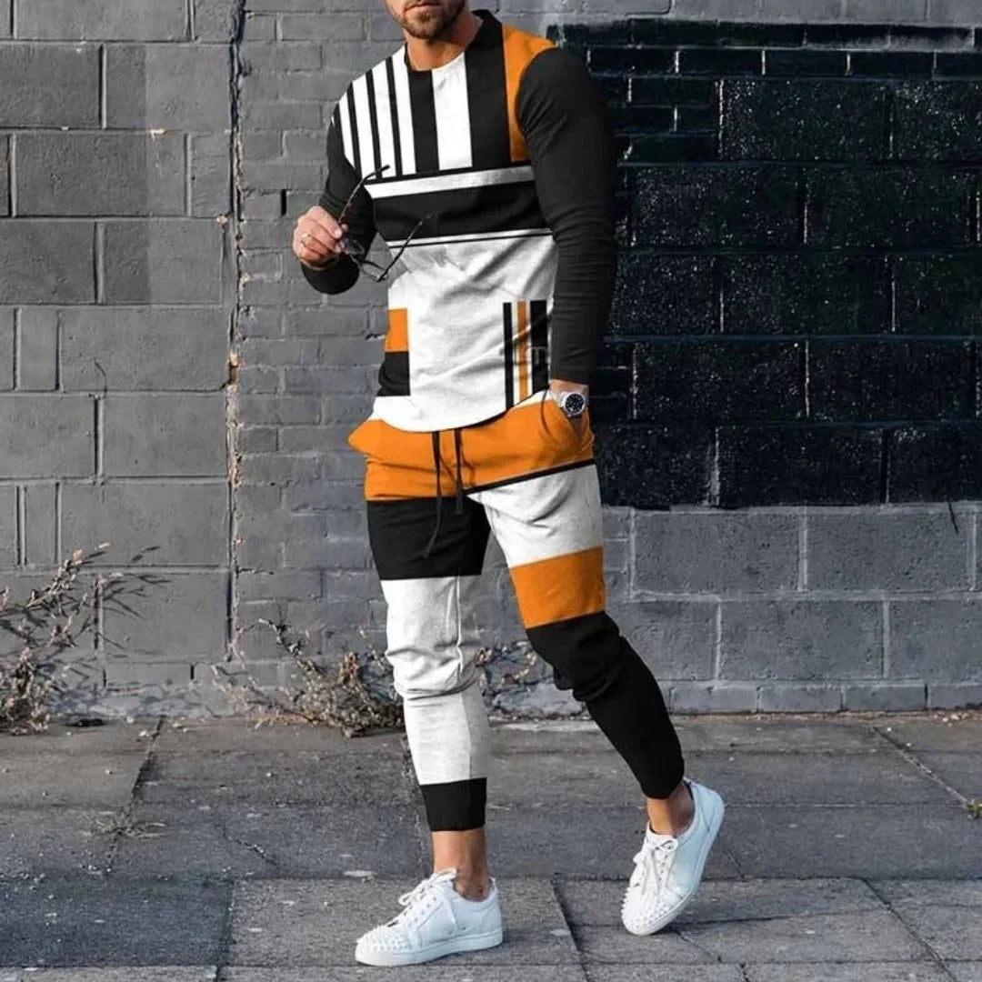 Men Long Sleeved T Shirt+Trousers Tracksuit 2 Piece - SJB-DIAMOND ELITES