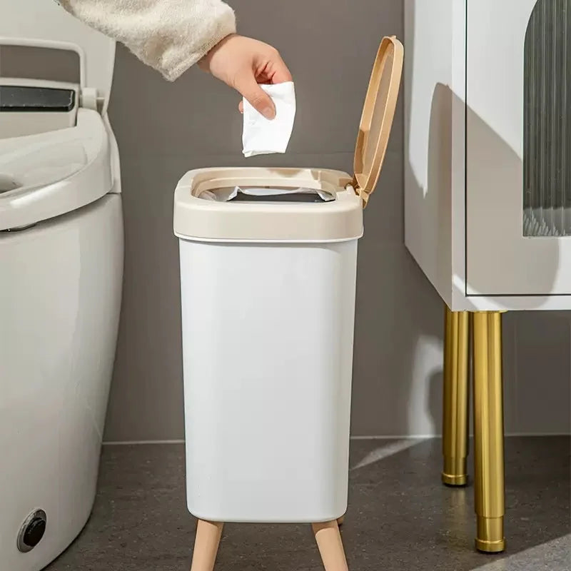 Kitchen Bathroom Living Room Office Bedroom Household Trash Can Small Medium Large Size Waste Bin with Lid Lootquake LLC