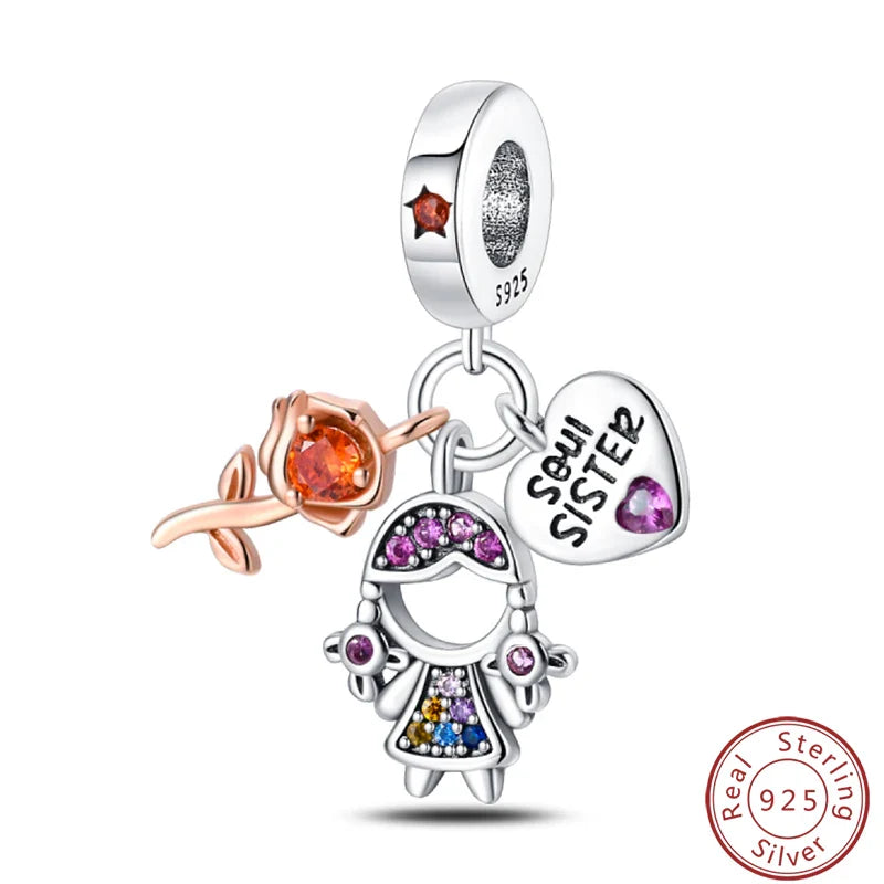 S925 Sterling Silver Princess Golf Hamster Camera Travel Three Piece Set Charms Beads 3mm DIY Fine Jewelry Making Lootquake LLC