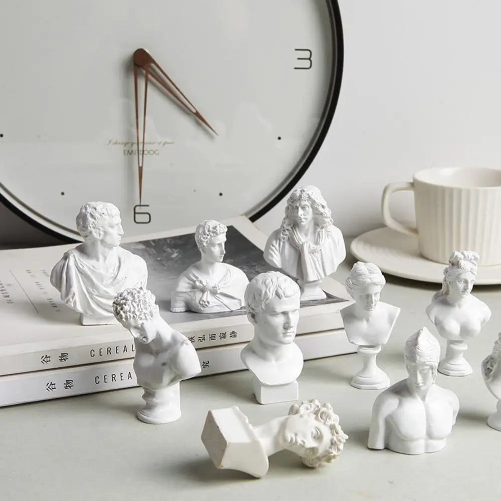 Miniature Desktop Ornament Home Decor Gypsum Portraits Greek Mythology Figurine Famous Sculpture Plaster Bust Statue Lootquake LLC