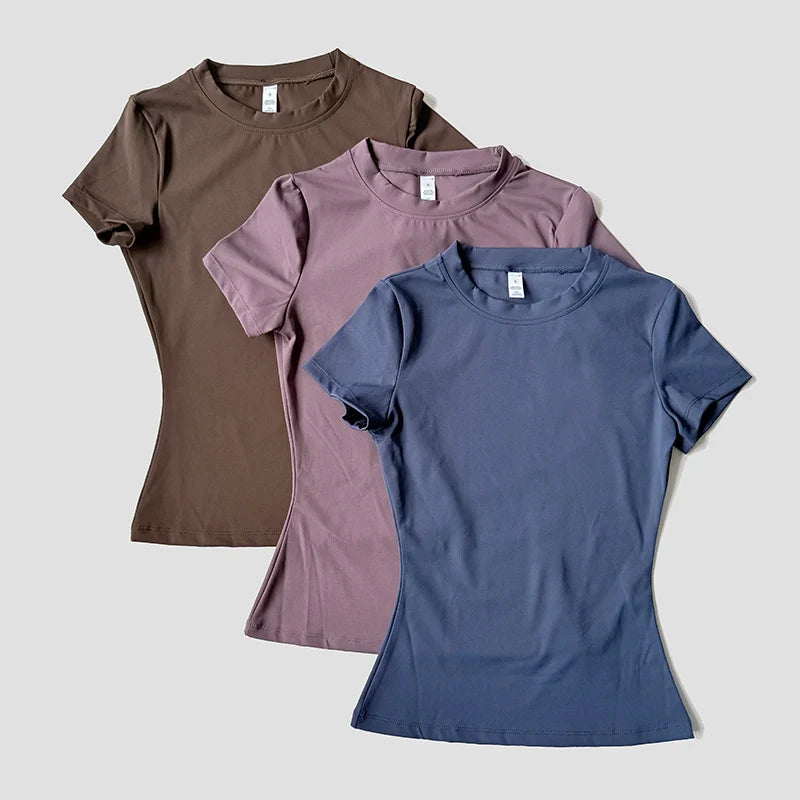 FlexiFit Seamless Yoga Tee for Active Women THRIXINE