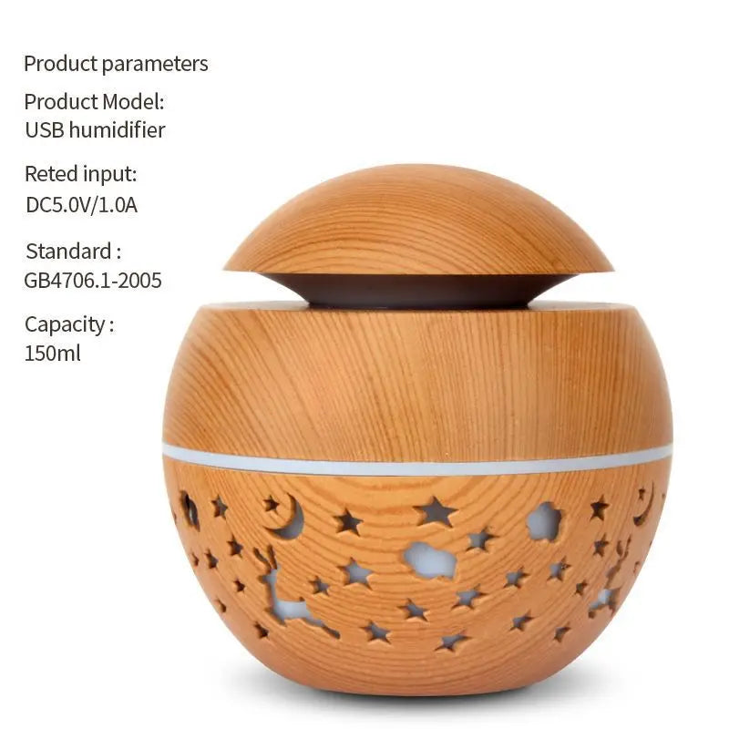 2024 Home Mushroom Head Bedroom Air Purifier USB Desktop Nebulizer Wood Texture Personalized Aromatherapy Machine Humidifier Lootquake LLC