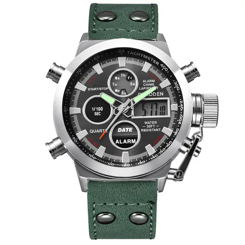 1pc / lot Men Genuine XINEW Brand Designer Watches Students Fashion Leather Band Alarm Stopwatch Electronic Watch Montre Homme
