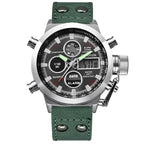 1pc / lot Men Genuine XINEW Brand Designer Watches Students Fashion Leather Band Alarm Stopwatch Electronic Watch Montre Homme