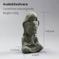 Avalokitesvara Buddha Statue Granite Sculpture Figurine Meditation Miniatures Ornament Home Decoration Crafts Antique Art Gift