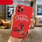 Christmas Pattern Design Red Silicone Phone Cover Anti-Scratch Soft Slim Bumper Shockproof Protective Case Shockproof Phone Case For iPhone 13 14 Pro Max Merry Christmas Candy Silicone Bumper Cover Stevvex