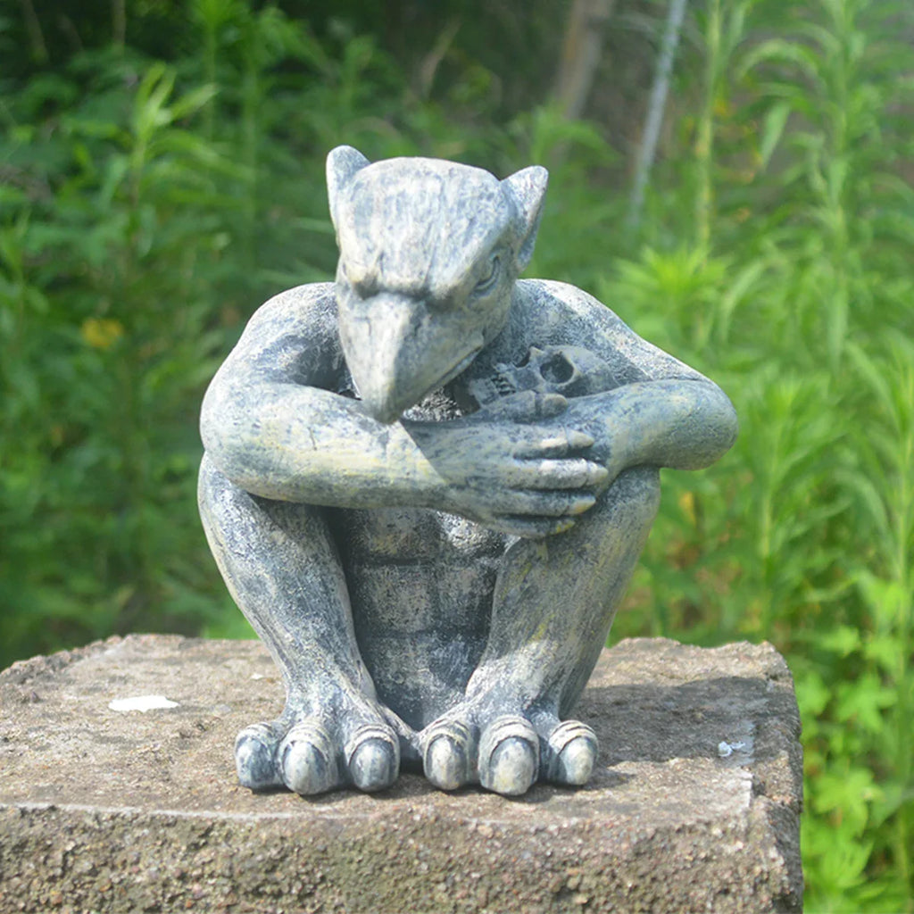 Gargoyle Gothic Decor Statue, Gargoyle Garden Guardian Sculpture, Medieval Gargoyle Mantel Office Bedroom Garden Decoration Lootquake LLC