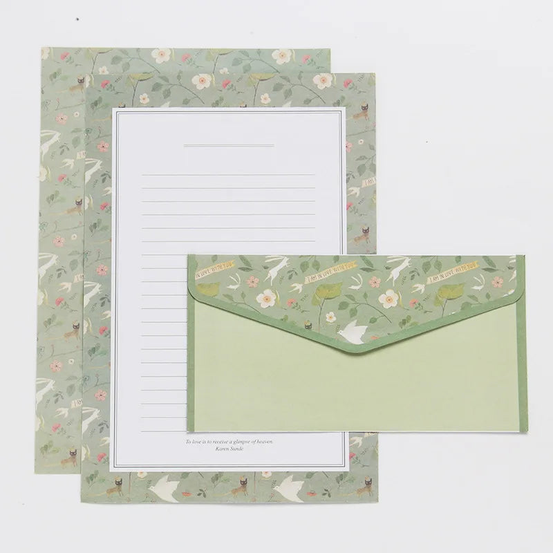 Vintage Flower Envelope Floral Creative Envelope Flower Printing Cute Cartoon Pattern Office Supplies With Letter Paper Lootquake LLC