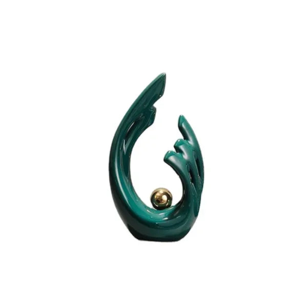 Abstract Ceramic Sculpture Golden Art Statue Modern Home Decor Accessories Living Room Desk Office Supplies Crafts Gifts