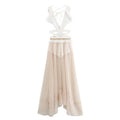 2024 Summer Beach Party Robes Women Fashion Deep V Neck Sleevelss See Through Dresses Sexy Printed Tassels Patchwork Long Dress