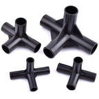 8/12/16/19mm Black PVC Pipe Fittings 4-way Connector Tent Wardrobe Fixed Fittings Plants Support Joint, DIY Shelf Tube Fittings