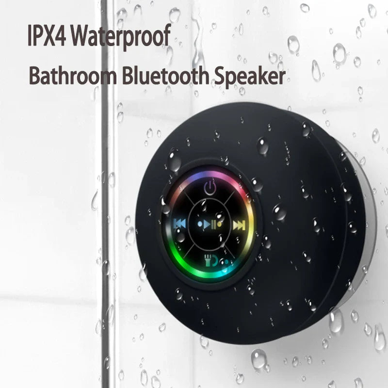 Mini Bluetooth Speaker Waterproof Bathroom Audio Wireless Shower Speakers RGB Light for Phone Soundbar Hand Free Car Loudspeaker Lootquake LLC