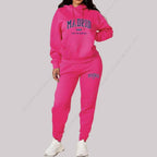 Madrid Print Women's TrackSuit 2-Piece Set THRIXINE