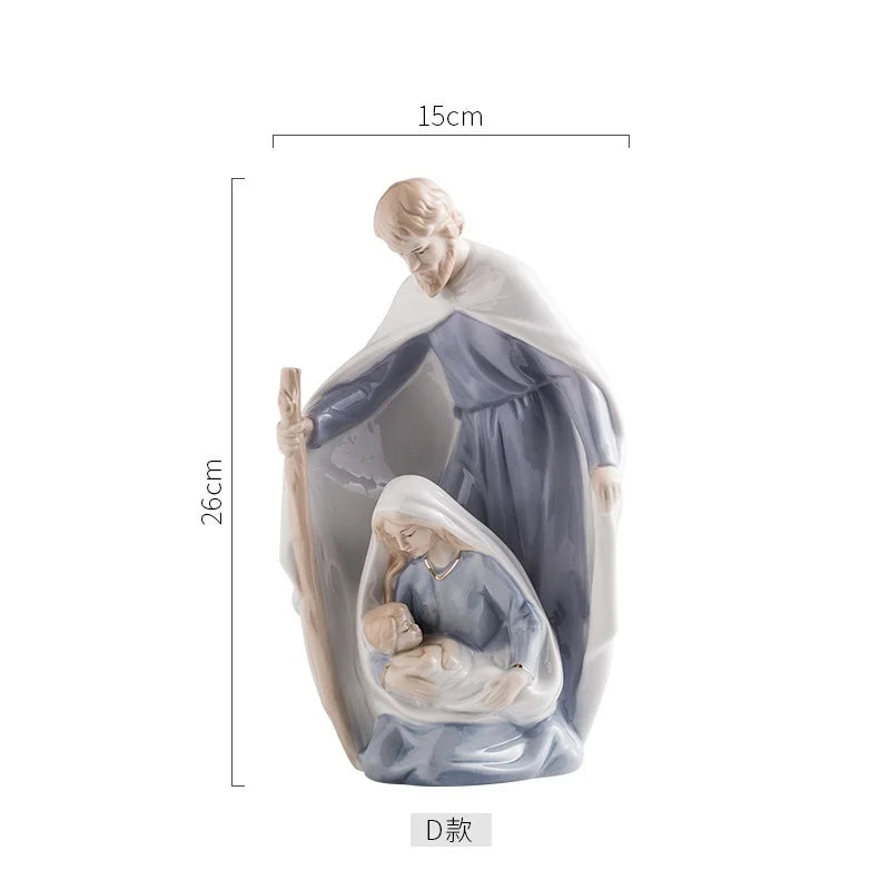 Reative Ceramics Character Sculpture Christian Catholic Madonna Jesus Church Character Statue Home Decoration