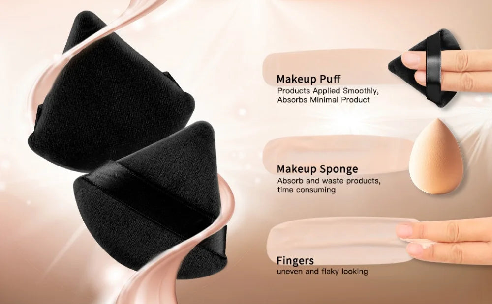 2/3/5/6/12Powder Puff Face Makeup Soft velvet Triangle Powder Puff For Loose Powder Setting Powder Makeup Foundation Beauty Gift Lootquake LLC
