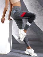 Colorblocked Mesh High Waist Leggings THRIXINE