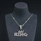 Fashion Hip Hop Crown with KING Pendant Necklace For Men Crystal Cuban Chain Iced Out Bling Hiphop Necklaces Rock Biker Jewelry