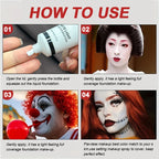 White Liquid Foundation - Full Coverage, Oil Control & Long Lasting, for Stage Makeup, Halloween, Cosplay Makeup (37ml) Lootquake LLC