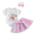 Toddler Girl Spring Outfits Floral Print Ruffle Sleeve Top and Shorts Set with Bow Headband 3Pcs Clothing Set for Easter Lootquake LLC