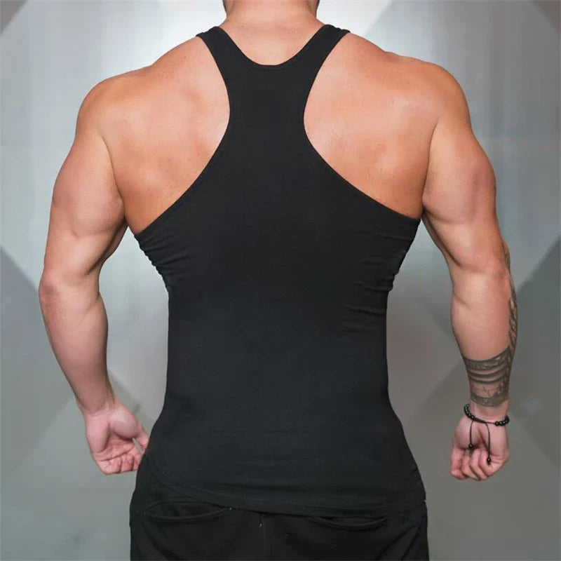 FlexFit Cotton Sleeveless Muscle Tank - Irregular Hem THRIXINE