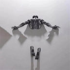 Imitation Copper Wall Decor Abstract Character Resin Rock Climbing Man Statue Sculpture Background Wall Art 3D Through Wall Lootquake LLC