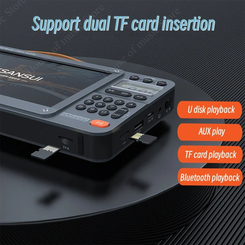 SANSUI Wireless Bluetooth Speakers Home Full-band Radio LED HD Video Player Portable MP4 Walkman Built-in Rechargeable Battery Lootquake LLC