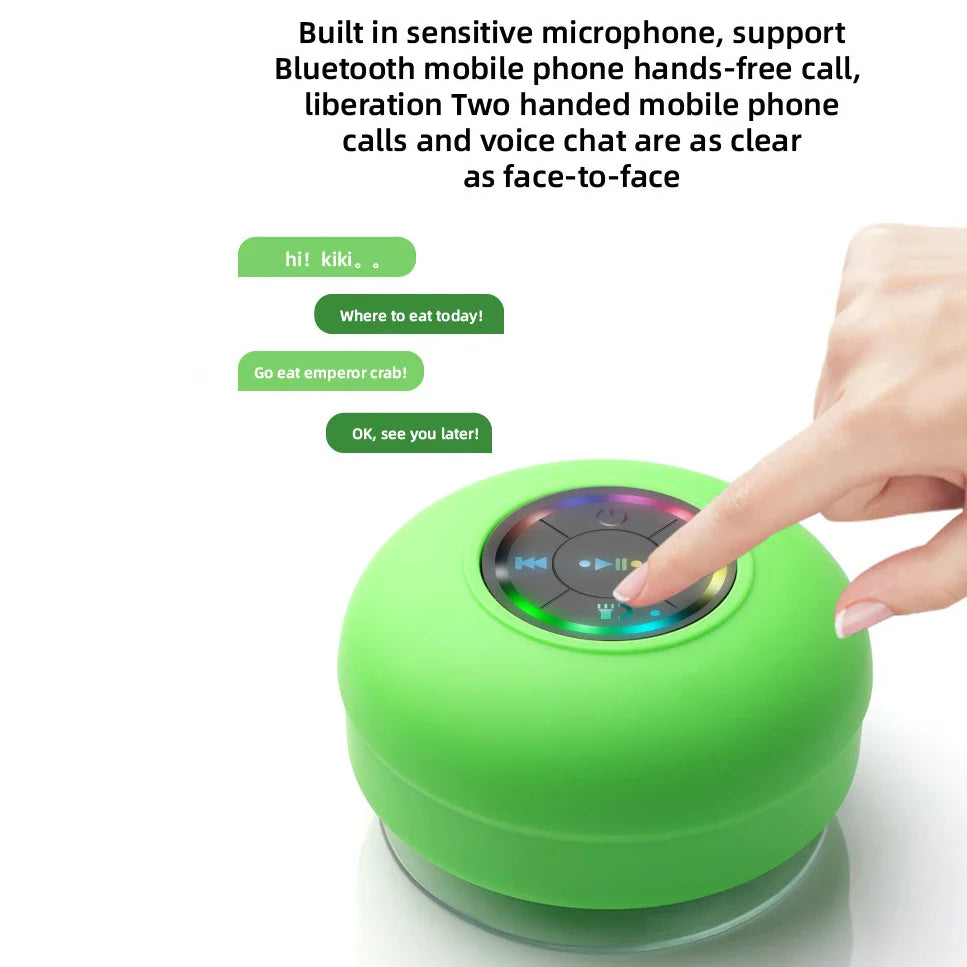 Mini Bluetooth Speaker Waterproof Bathroom Audio Wireless Shower Speakers RGB Light for Phone Soundbar Hand Free Car Loudspeaker Lootquake LLC