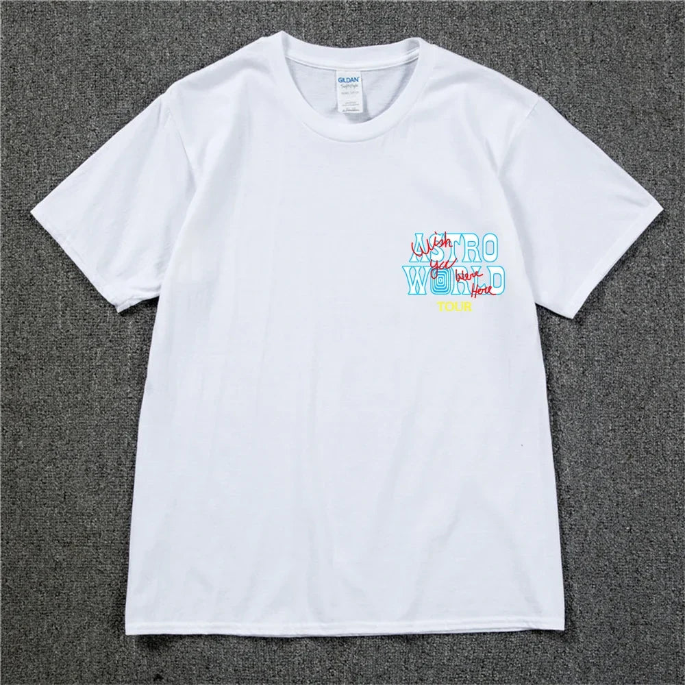 New Summer Hip Hop T Shirt Men Women Cactus Jack Harajuku T-Shirts WISH YOU WERE HERE Letter Print Tee Tops Lootquake LLC