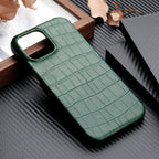 Unique Leather Case For iPhone 13 14 11 12 Pro Max XR X XS Strong Hard Shockproof Cover Green Leather Cover Classic Fashion Case for iPhone Protective Case Stevvex