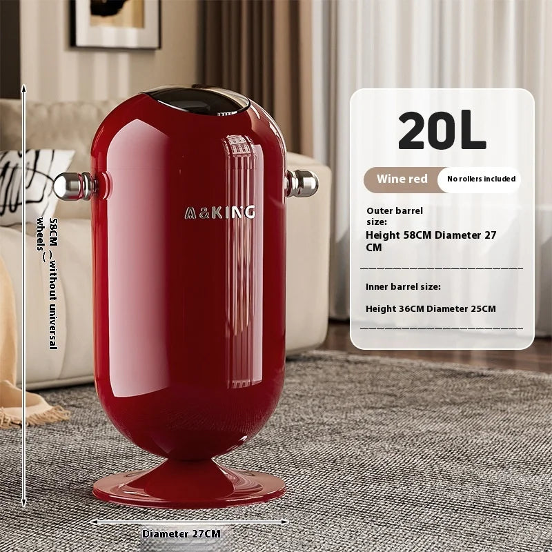 Premium Touch-Free Trash Can Large Capacity Stainless Steel Waste Bin for Living Room Kitchen Bathroom Floating Lid Tall Design Lootquake LLC