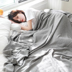 Cotton Bamboo Fiber Blanket Lunch Break Blanket Summer Cooling Sofa Bed Air Condition Blankets For Kids Adults Bedding Coverlet