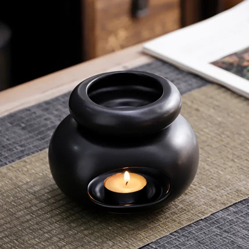 3 in 1 Candle heating holder Ceramics Essential Oil incense Burner Big Capacity Aromatherapy Oil Lamp Candlestick Home Fragrance Lootquake LLC