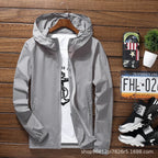 New Men's Fashionable Sunscreen Breathable Quick Drying Zipper Windbreaker Sportswear for Daily Outdoor Leisure