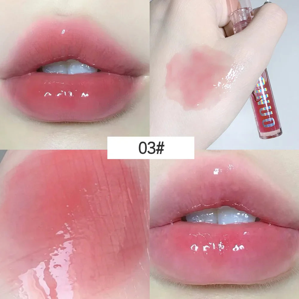 4 PCS Water-gloss Mirror Jelly Lip Gloss Moisturizes Lips Shimmers With Fine Pearls Brightens Lip Color Lootquake LLC