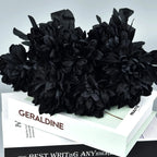 Halloween Decoration Burgundry Dahlia Black Artificial Flower Branch Arrangement Materials Fake Flower Table Home Party Decor Lootquake LLC