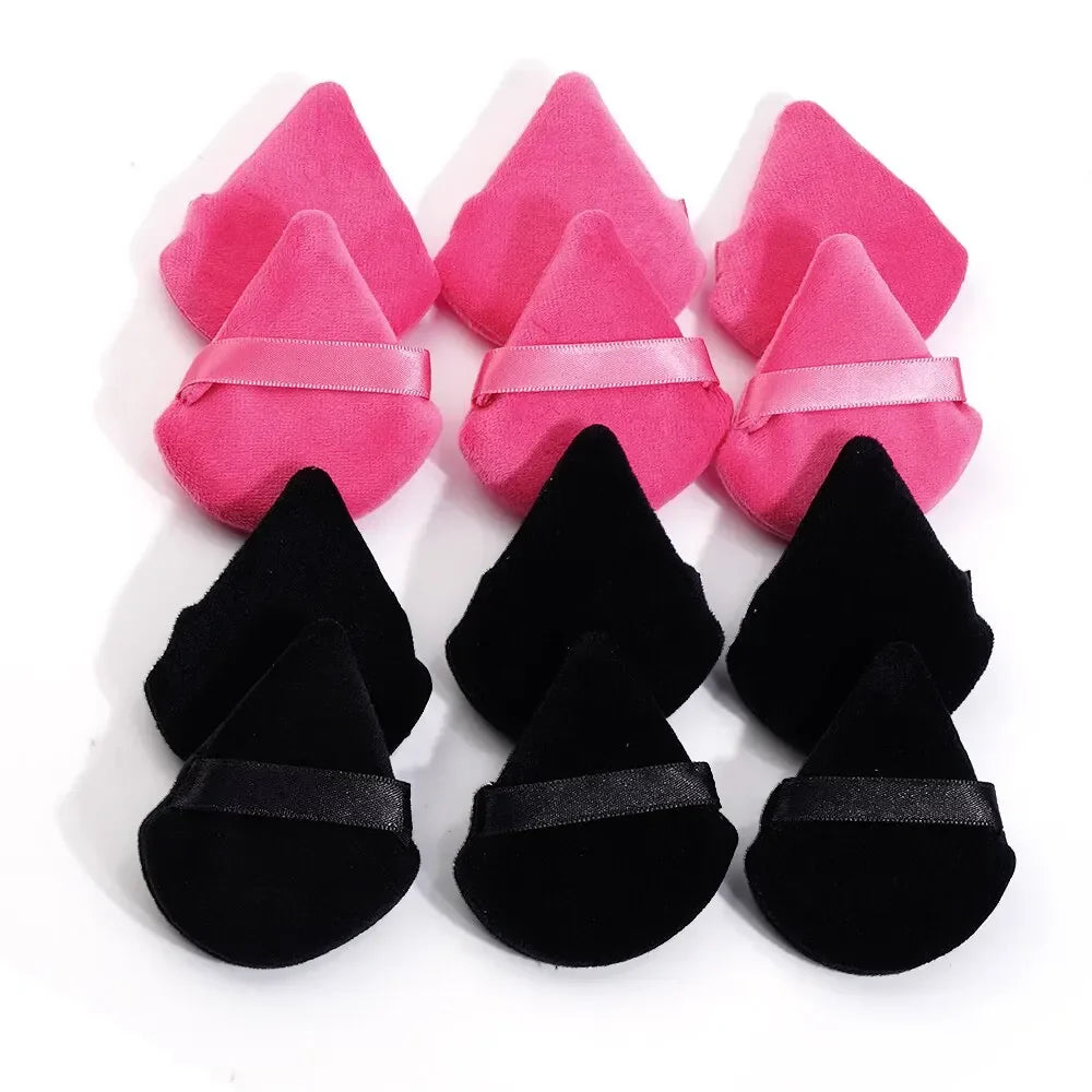 Wholesale 10/ 12 Pcs Triangle Powder Puff Wet Dry Use For Loose Powder Liquid Cosmetic Soft Plush Powder Puff Makeup Foundation Lootquake LLC