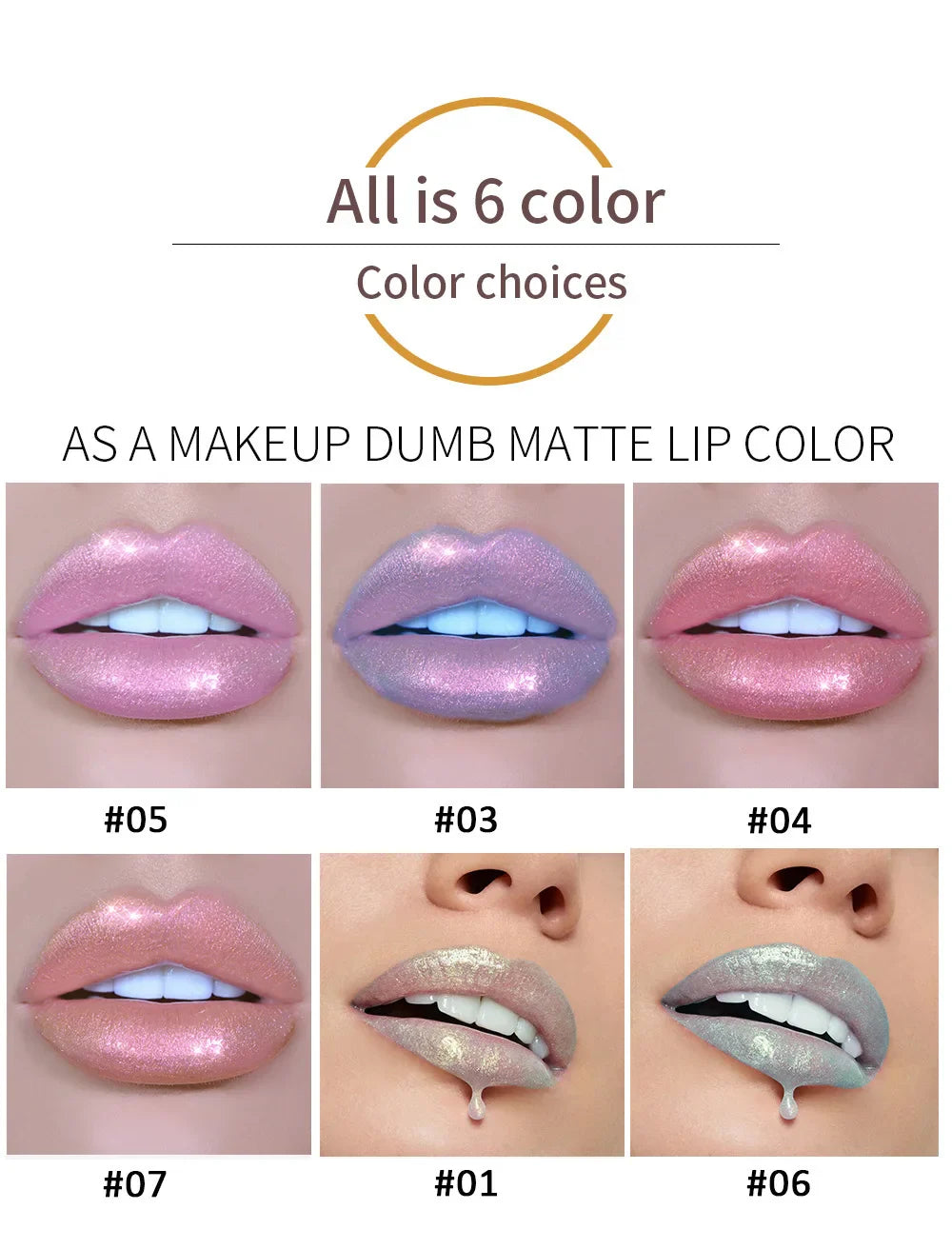 HANDAIYAN Best Seller Glitter Lip Gloss 6colors Moisturizing Mermaid Lip Glaze Waterproof Long Lasting Liquid Lip Stick Lootquake LLC